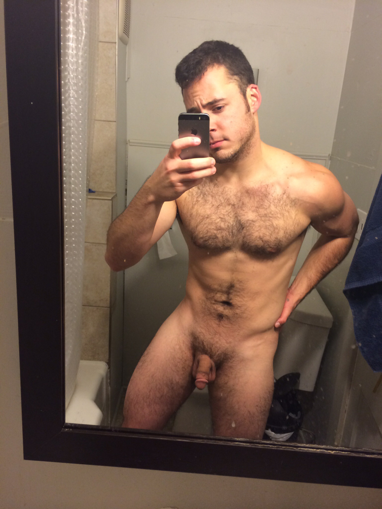 Naked hairy male small dick