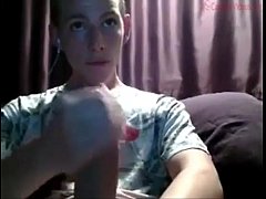 18yo Twink Gay Cam Boy Strokes His Beefy Huge Cock