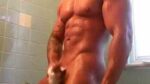 Hung Bodybuilder Wanking In Shower